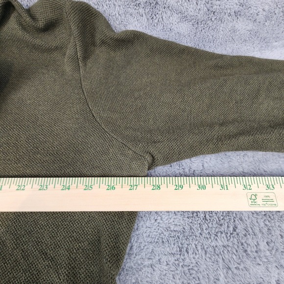 Polo Ralph Lauren Sweater Mens XXL Green 1/4 Zip Pullover Elbow Patches Pony - Picture 7 of 10